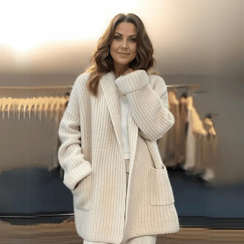 StyleNest - Overdimensjonert Strikkecardigan for Trendy Komfort Motelys