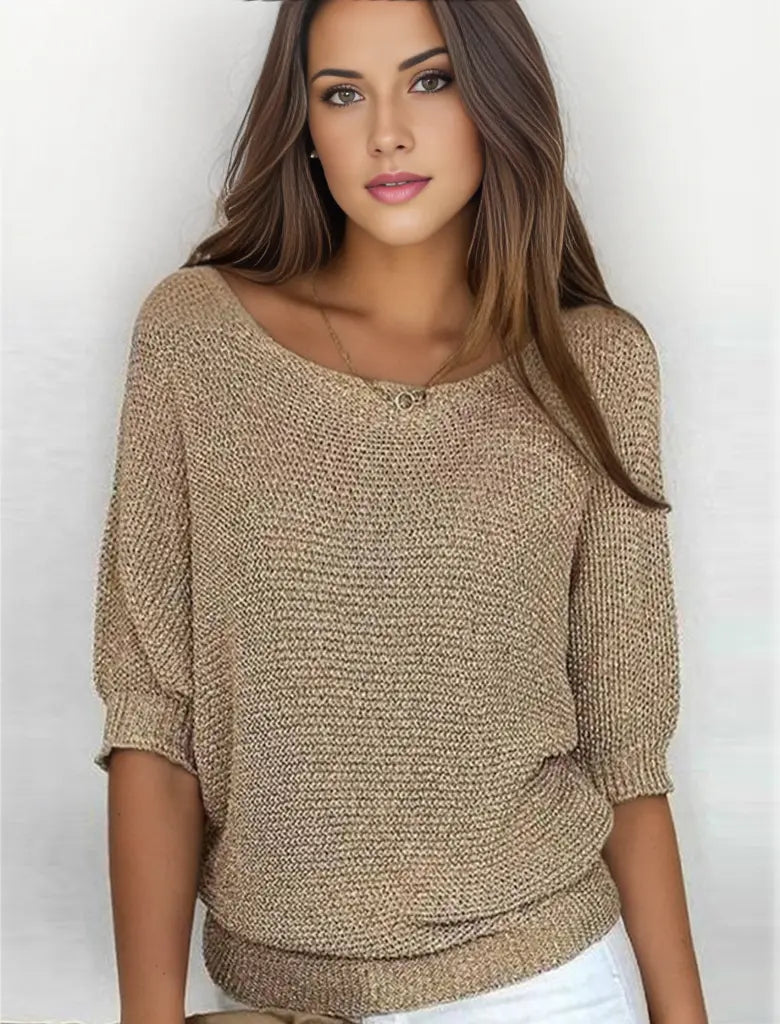 CozyWear - Trendy Genser med Rund Hals for Allsidig Stil Motelys