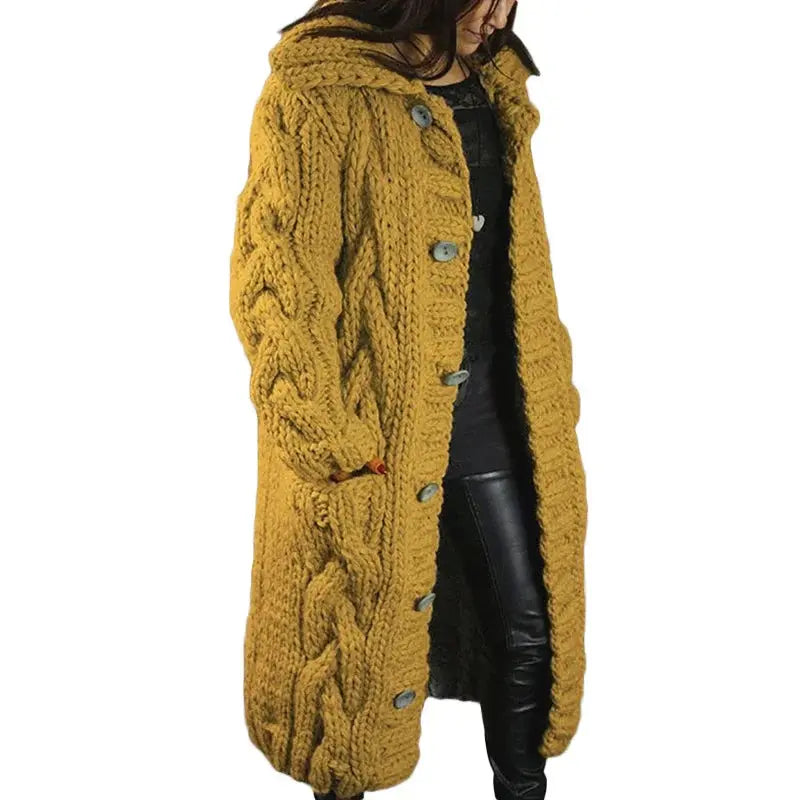CozyStyle - Trendy Grovstrikket Cardigan for Uformell Komfort Motelys