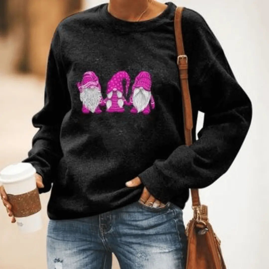 Festive Wear - Morfs Julenisse Grafisk Genser for Juleglede Motelys