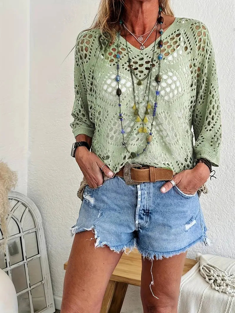 ChicKnit - Strikket Genser i Moderne Stil Motelys