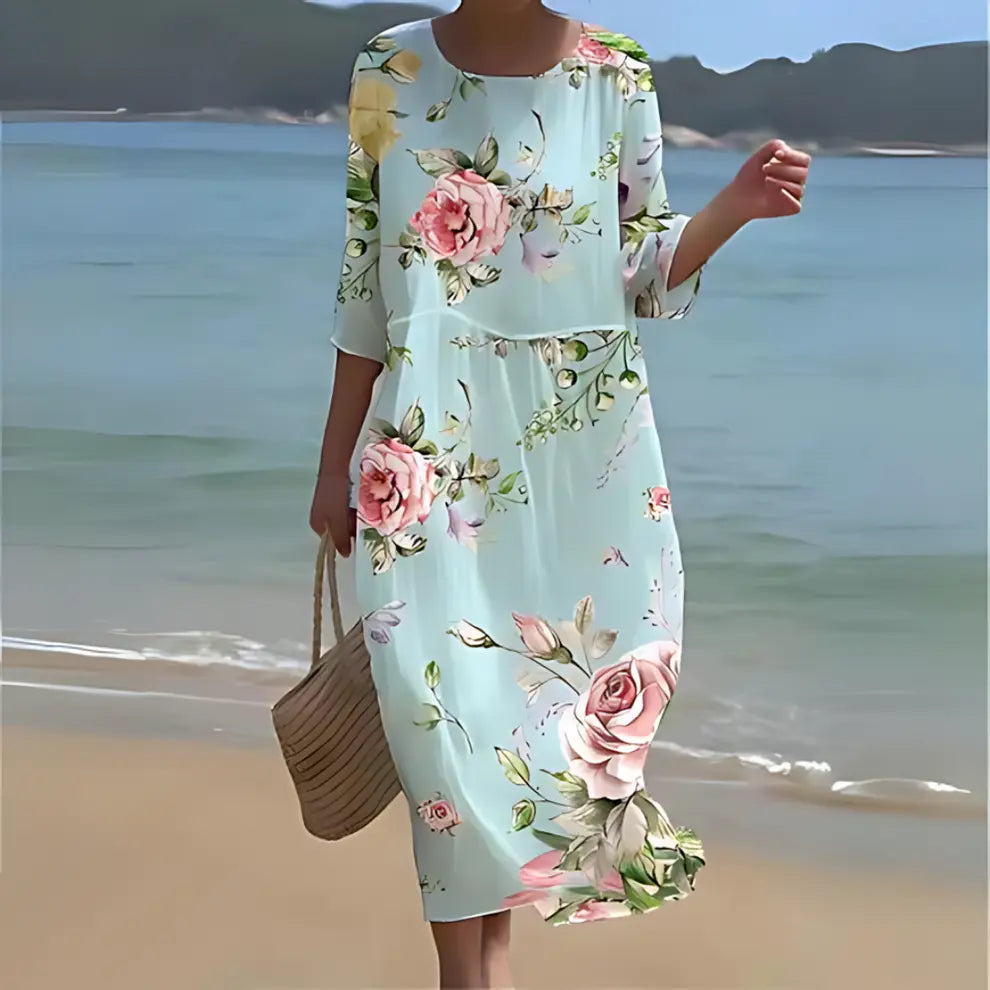 CelesteFlow - Elegant Boho Midi Kjole Motelys