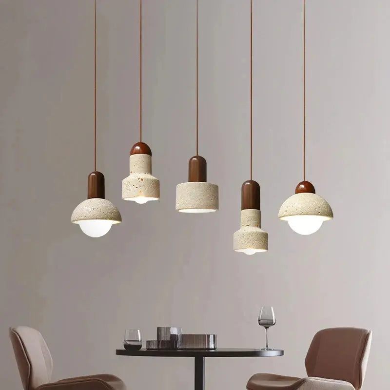 StoneGlow - Elegant Pendellampe i Naturstein for Unik Belysning Motelys