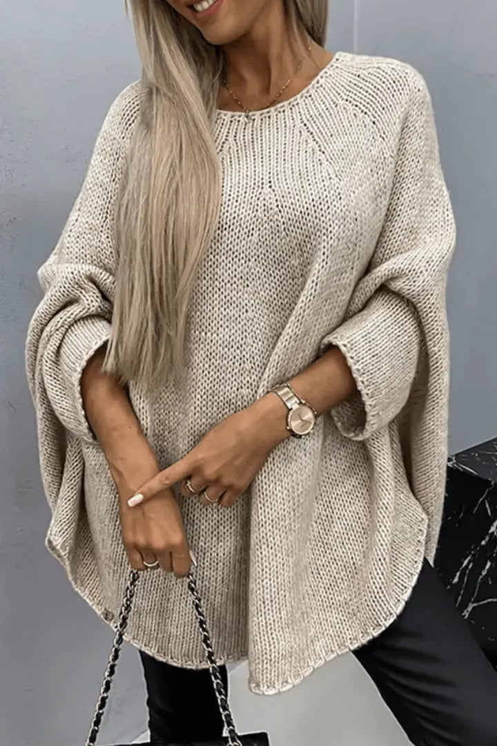 CozyKnit - Strikket Genser med Rund Hals for Comfort og Stil Motelys