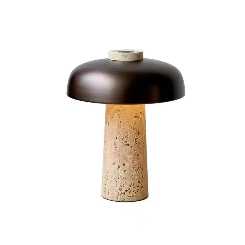 Bordlampe i naturlig travertin Motelys