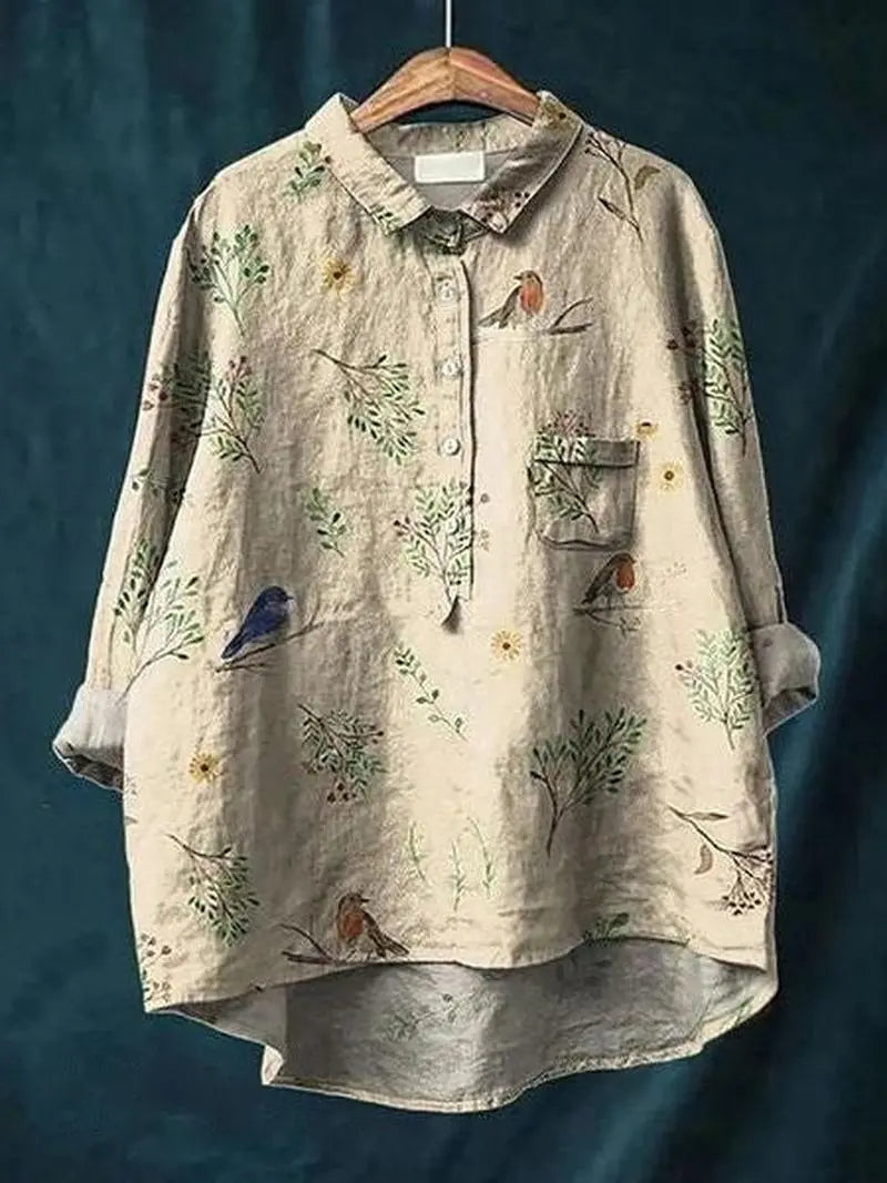 FloralVibe - Bluse med Blomstermønster for En Fargerik Garderobe Motelys