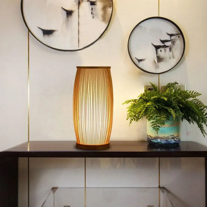 BambooDream - Koselig Bordlampe Nattlys i Bambus for Rommet Ditt Motelys