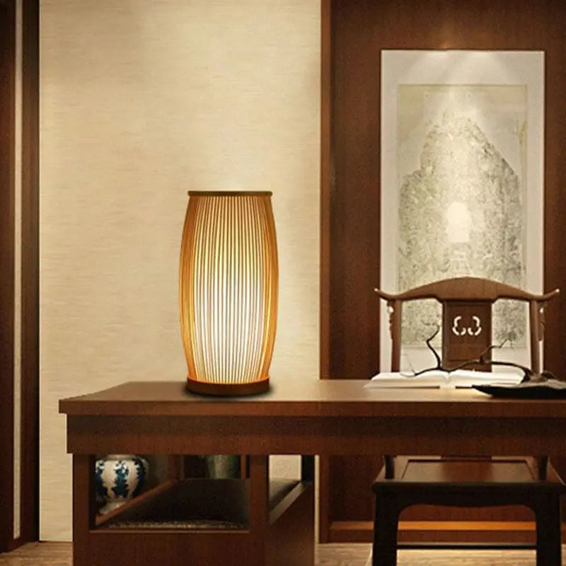 BambooDream - Koselig Bordlampe Nattlys i Bambus for Rommet Ditt Motelys
