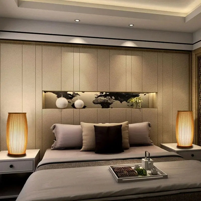 BambooDream - Koselig Bordlampe Nattlys i Bambus for Rommet Ditt Motelys