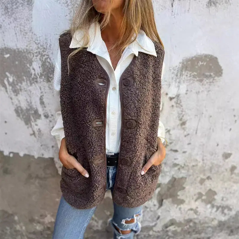 CardiChic - Høstknapp Cardigan for en Elegant Høstsesong Motelys
