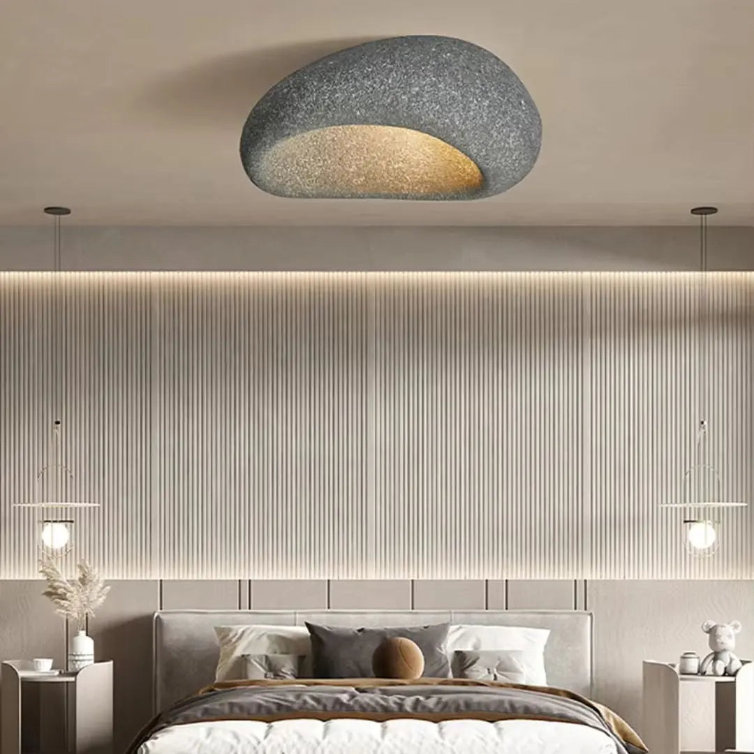 LunaGlow - Pebble-Formet Taklampe for Unik Belysning Motelys