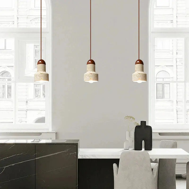 StoneGlow - Elegant Pendellampe i Naturstein for Unik Belysning Motelys