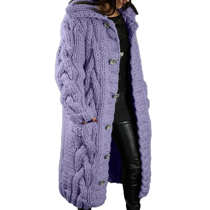 CozyStyle - Trendy Grovstrikket Cardigan for Uformell Komfort Motelys