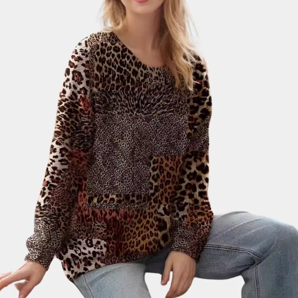 FashionRoar - Leopardmønstret Genser for Damer Motelys