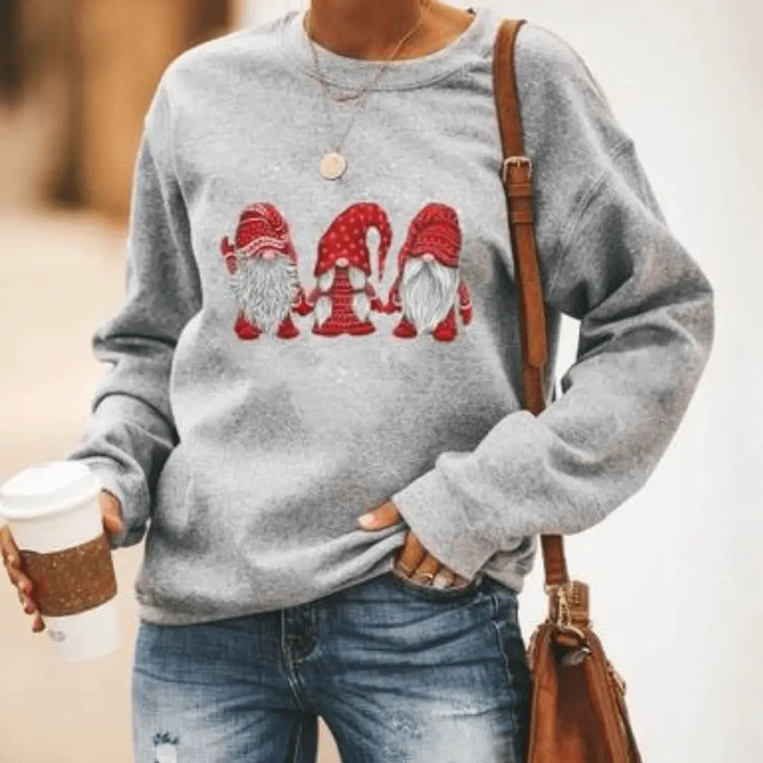 Festive Wear - Morfs Julenisse Grafisk Genser for Juleglede Motelys