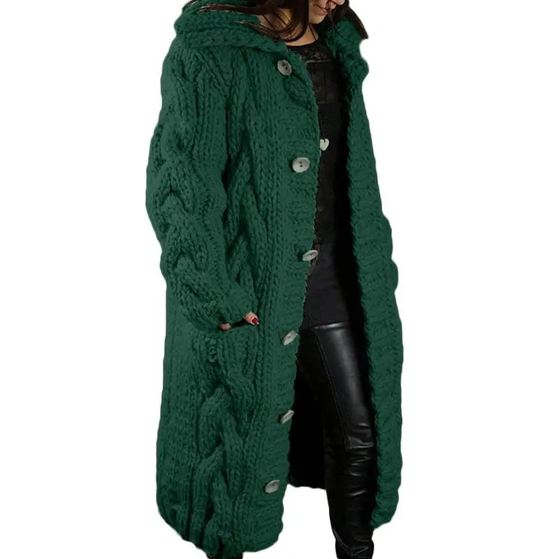 CozyStyle - Trendy Grovstrikket Cardigan for Uformell Komfort Motelys