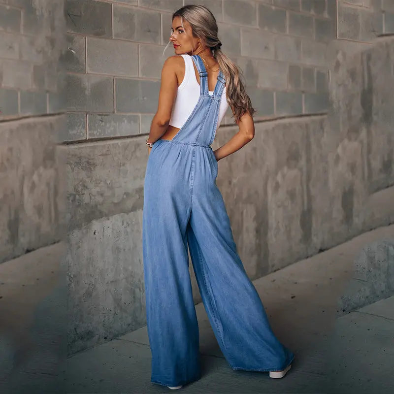 DenimChic - Trendy Denim Jumpsuit for Kvinner som Elsker Mote Motelys
