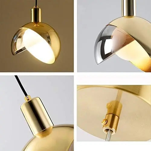 LuxeGlow - Fantastisk Pendellampe i Gullglass for Elegant Belysning Motelys