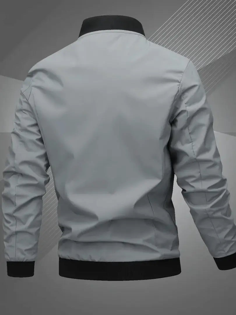 Herre Brodert Casual Bomberjakke - Stilig Lettvektsdesign Motelys