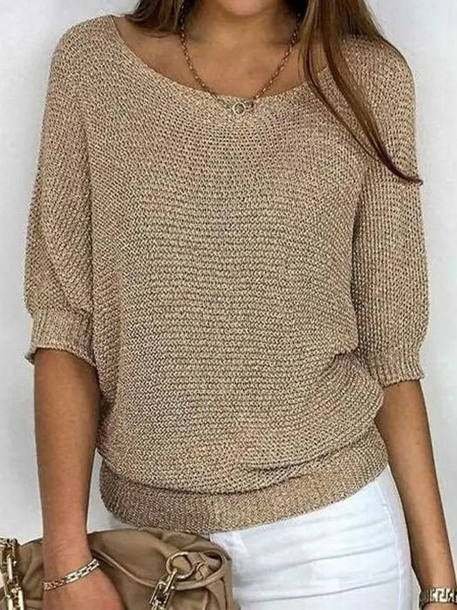 CozyWear - Trendy Genser med Rund Hals for Allsidig Stil Motelys