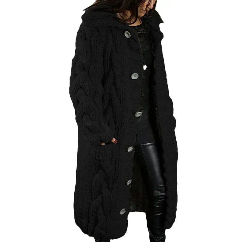 CozyStyle - Trendy Grovstrikket Cardigan for Uformell Komfort Motelys