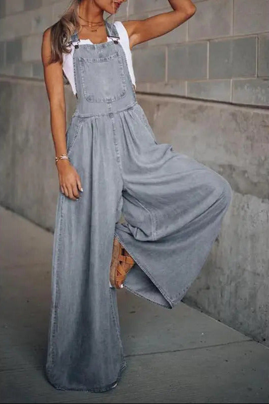 DenimChic - Trendy Denim Jumpsuit for Kvinner som Elsker Mote Motelys