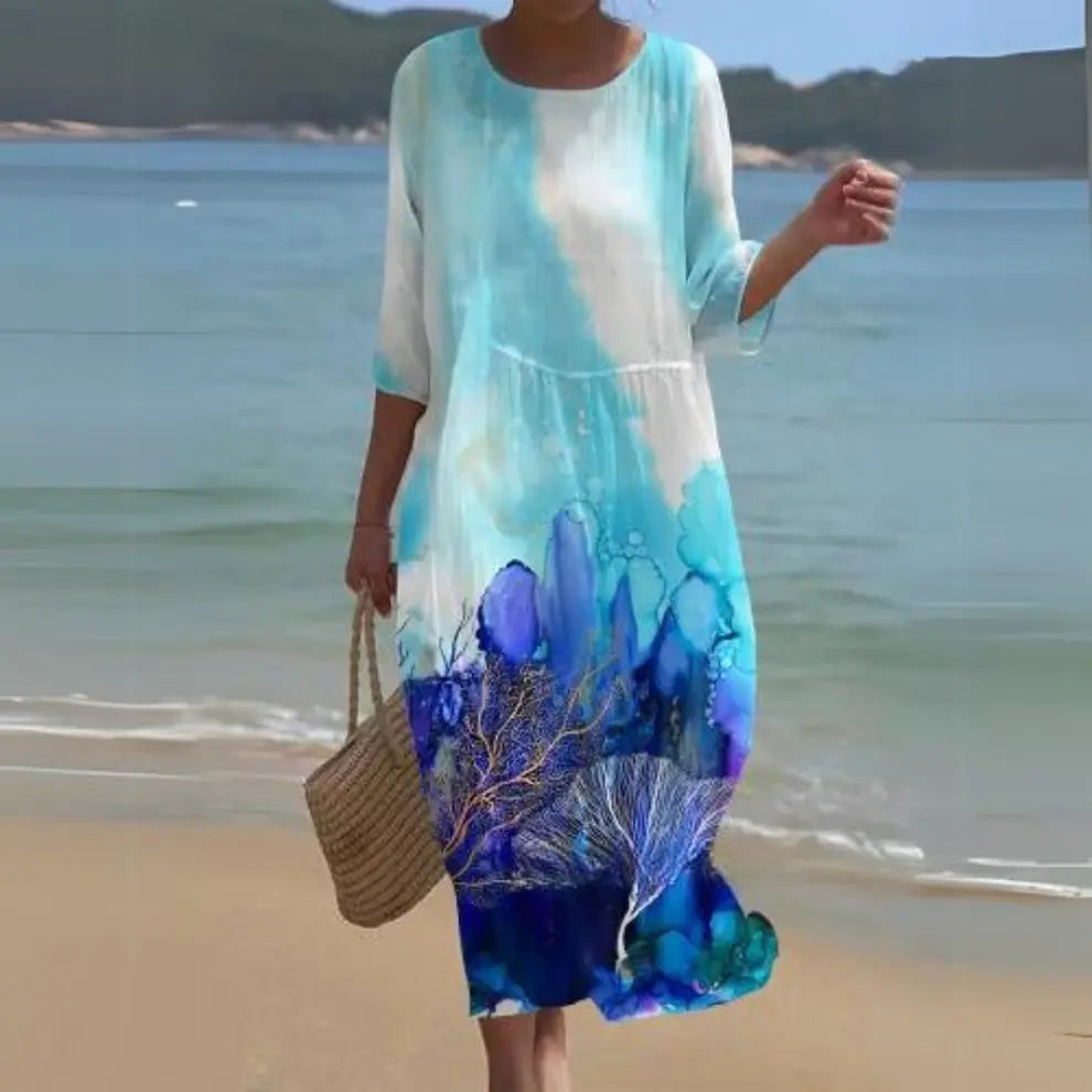 CelesteFlow - Elegant Boho Midi Kjole Motelys