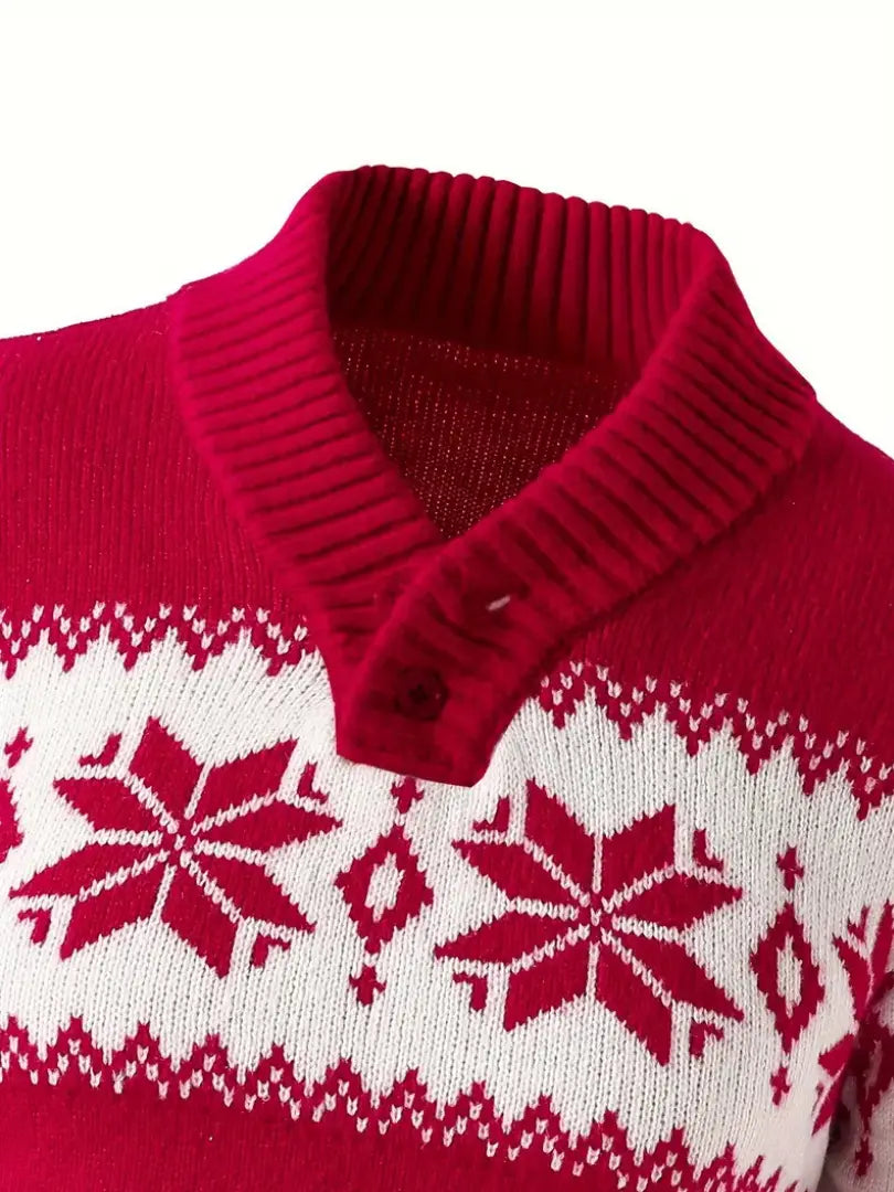 Herre Casual Julegenser - Festlig Strikkegenser med Nordisk Mønster Motelys