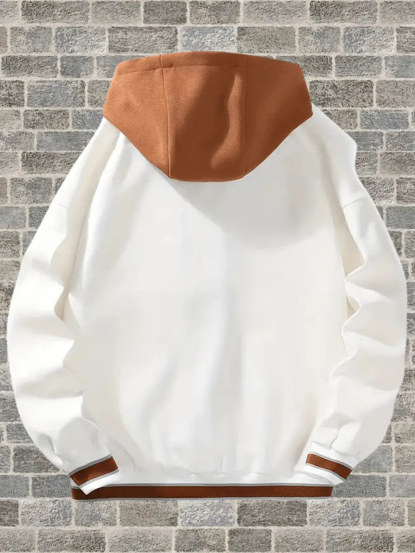 Casual Hettejakke i Varsity-Stil for Menn - Street Style med Bokstavtrykk Motelys