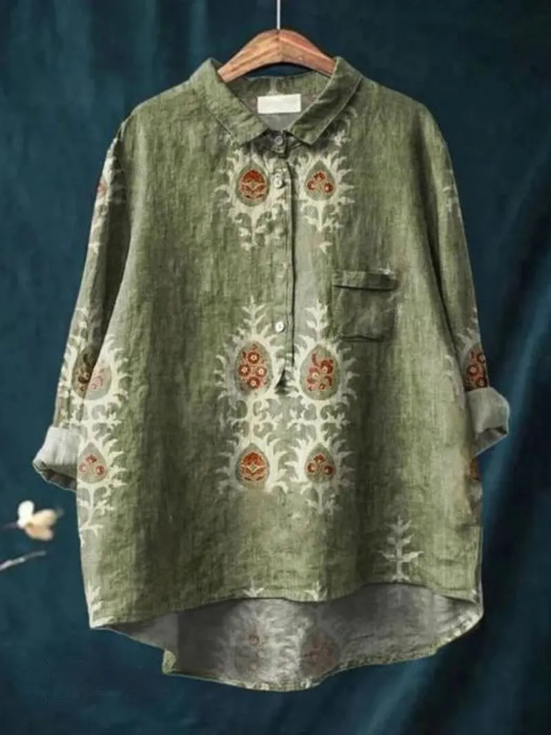FloralVibe - Bluse med Blomstermønster for En Fargerik Garderobe Motelys