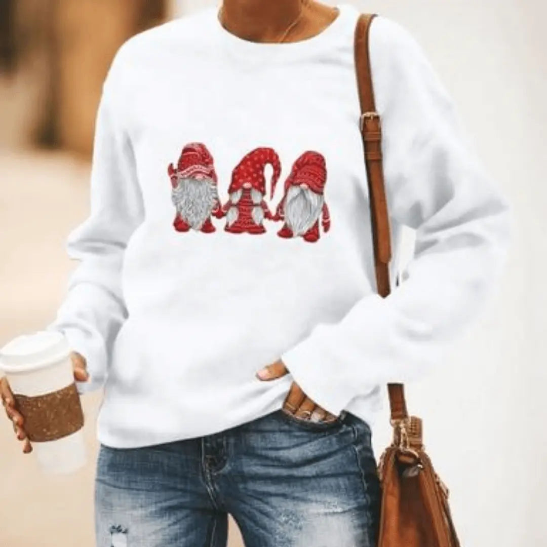 Festive Wear - Morfs Julenisse Grafisk Genser for Juleglede Motelys