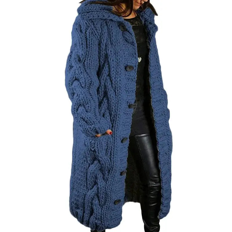 CozyStyle - Trendy Grovstrikket Cardigan for Uformell Komfort Motelys
