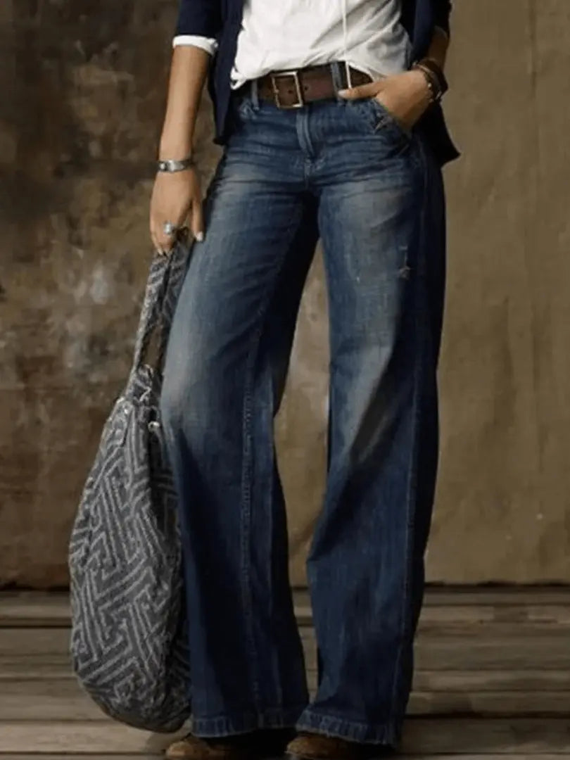ChicWave - Moderne Jeans med Vidde i Denim for Trendy Look Motelys