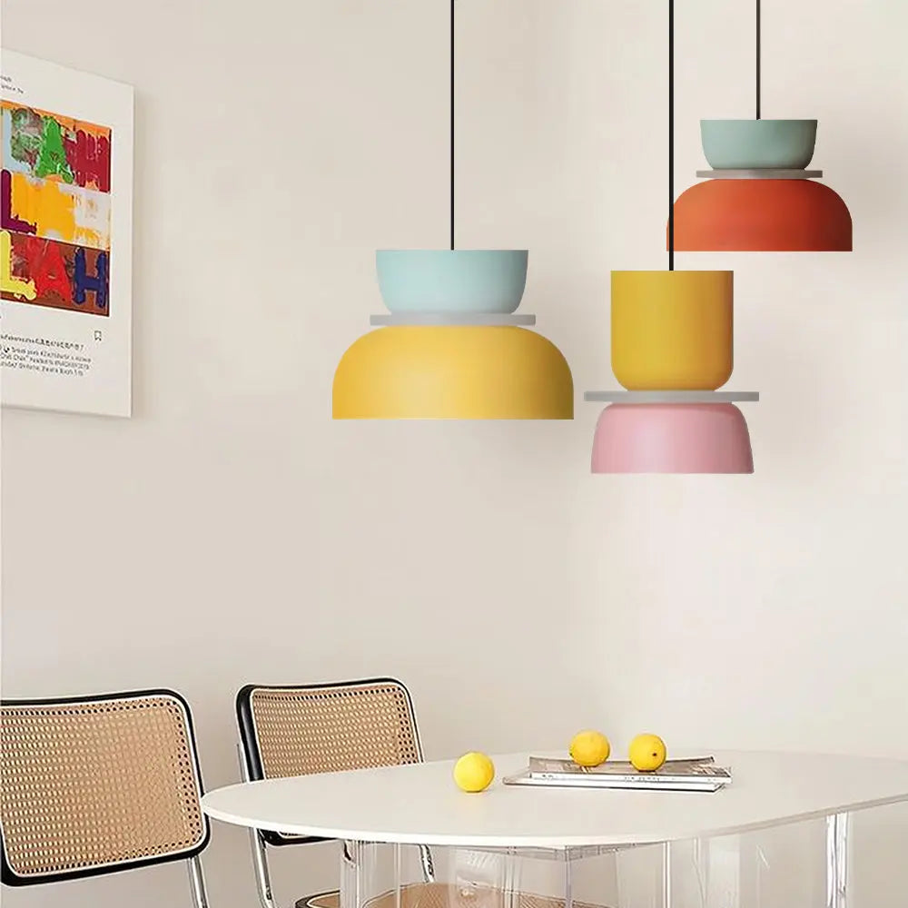 VibrantGlow - Color Block Pendellampe for Et Moderne Hjem Motelys