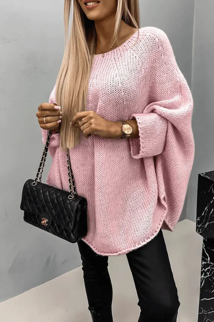 CozyKnit - Strikket Genser med Rund Hals for Comfort og Stil Motelys