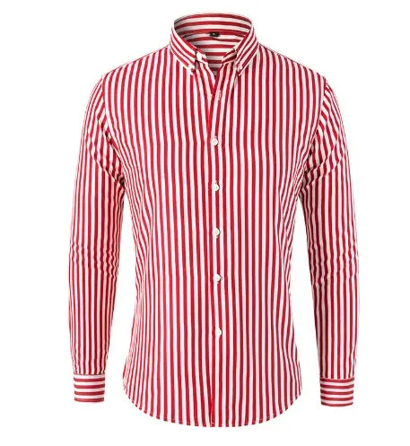 ChicStyle - Stripete Herreskjorte for Elegant Hverdag Motelys