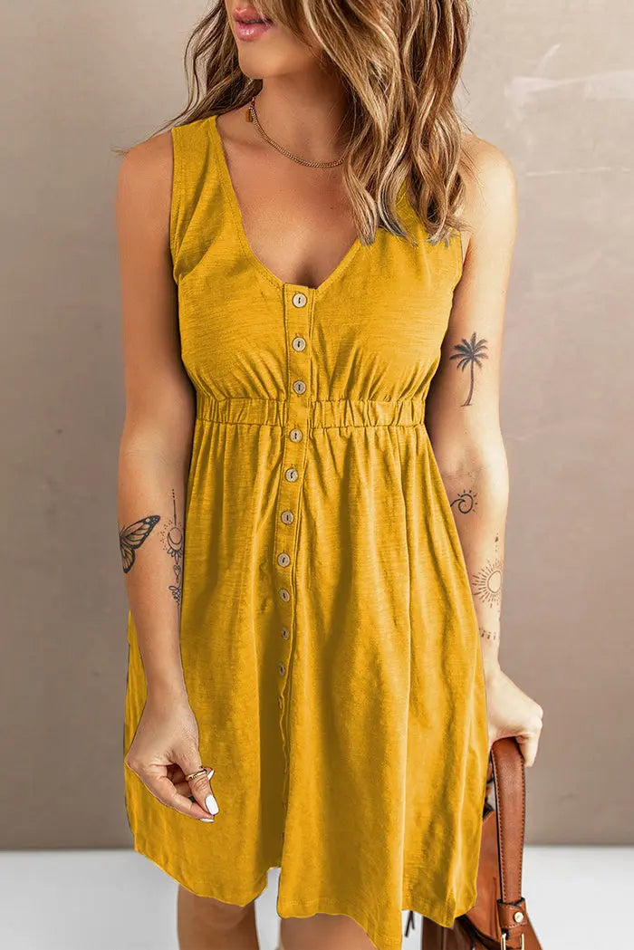 ChicStyle - Sommerkjole med Knapper for En Trendy Look Motelys