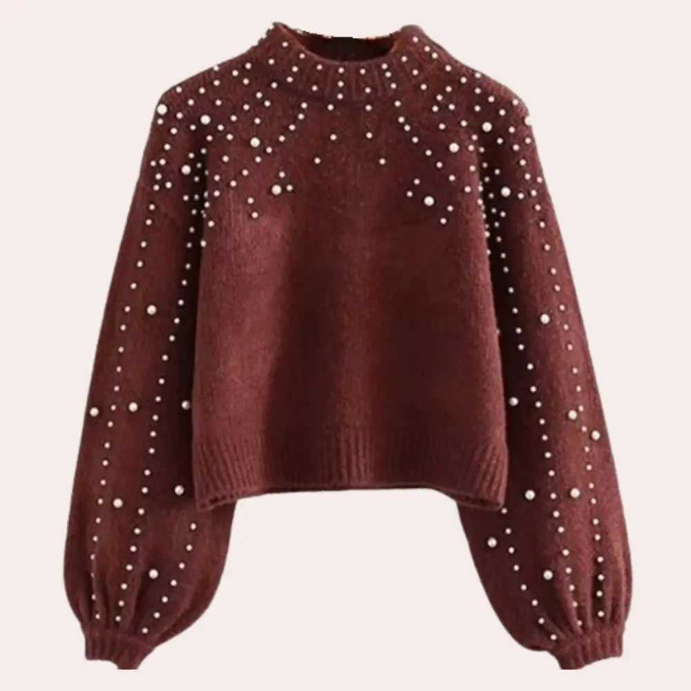 CozyKnits - Dame Rundhals Perlegenser for Hverdagsbruk Motelys