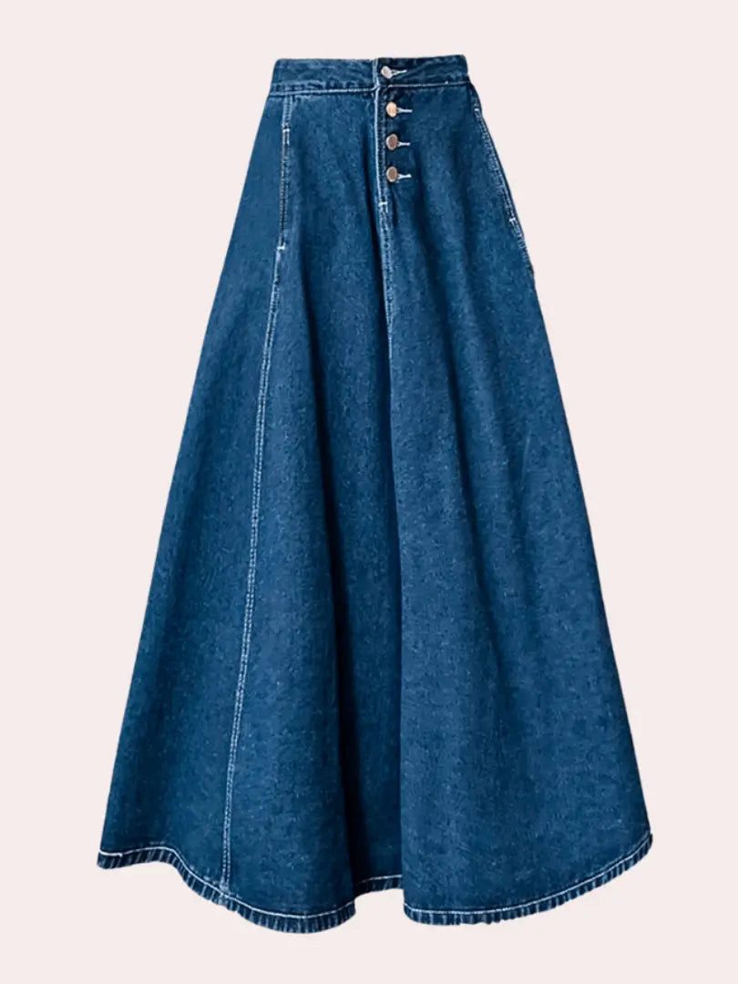 DenimDreams - Fashionable Maxiskjørt i Denim for Kvinner Motelys