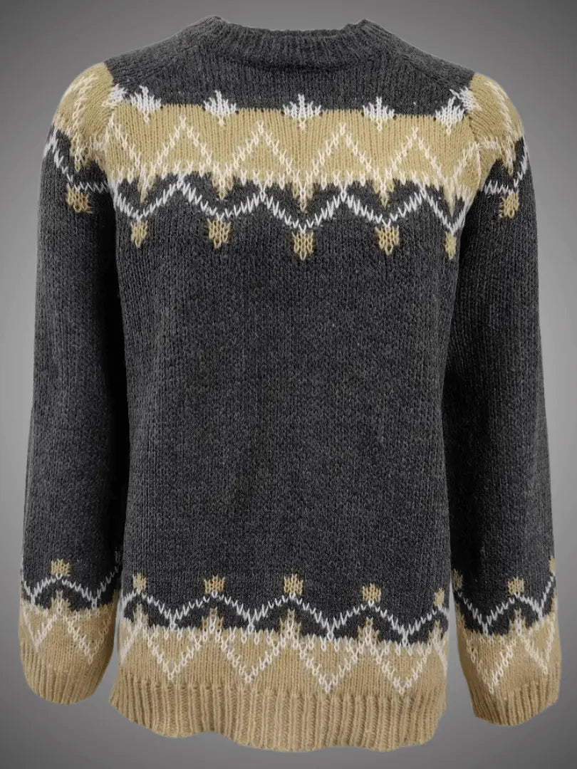 ChicKnit - Genser med Strikket Jacquardtrykk for Dame med Stil Motelys