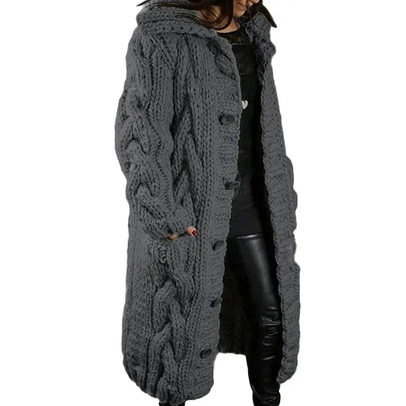 CozyStyle - Trendy Grovstrikket Cardigan for Uformell Komfort Motelys