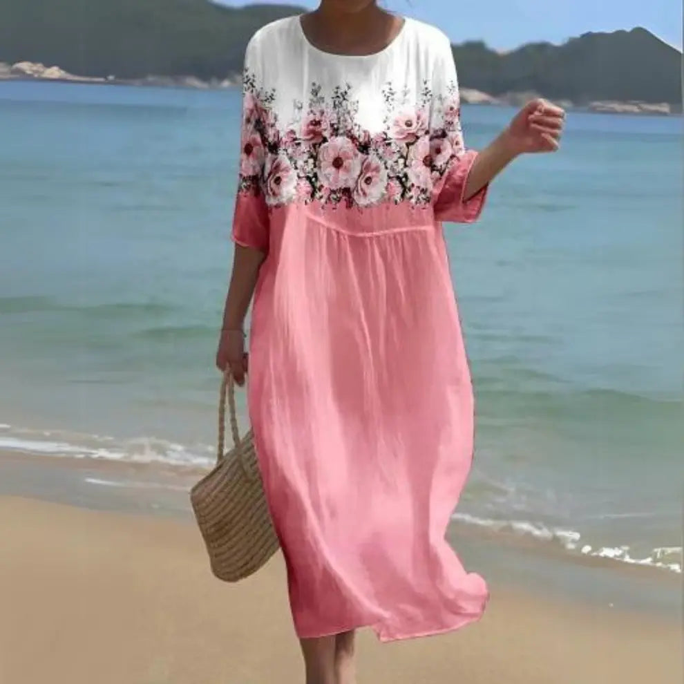 CelesteFlow - Elegant Boho Midi Kjole Motelys