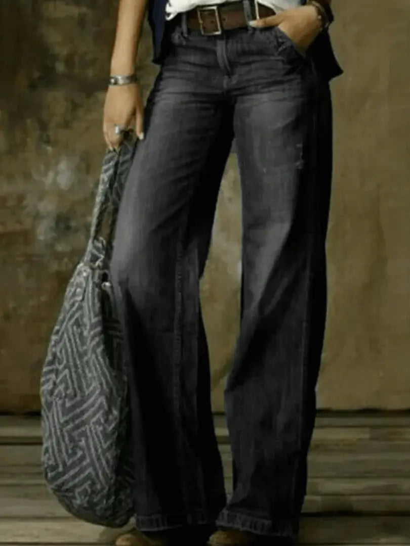 ChicWave - Moderne Jeans med Vidde i Denim for Trendy Look Motelys