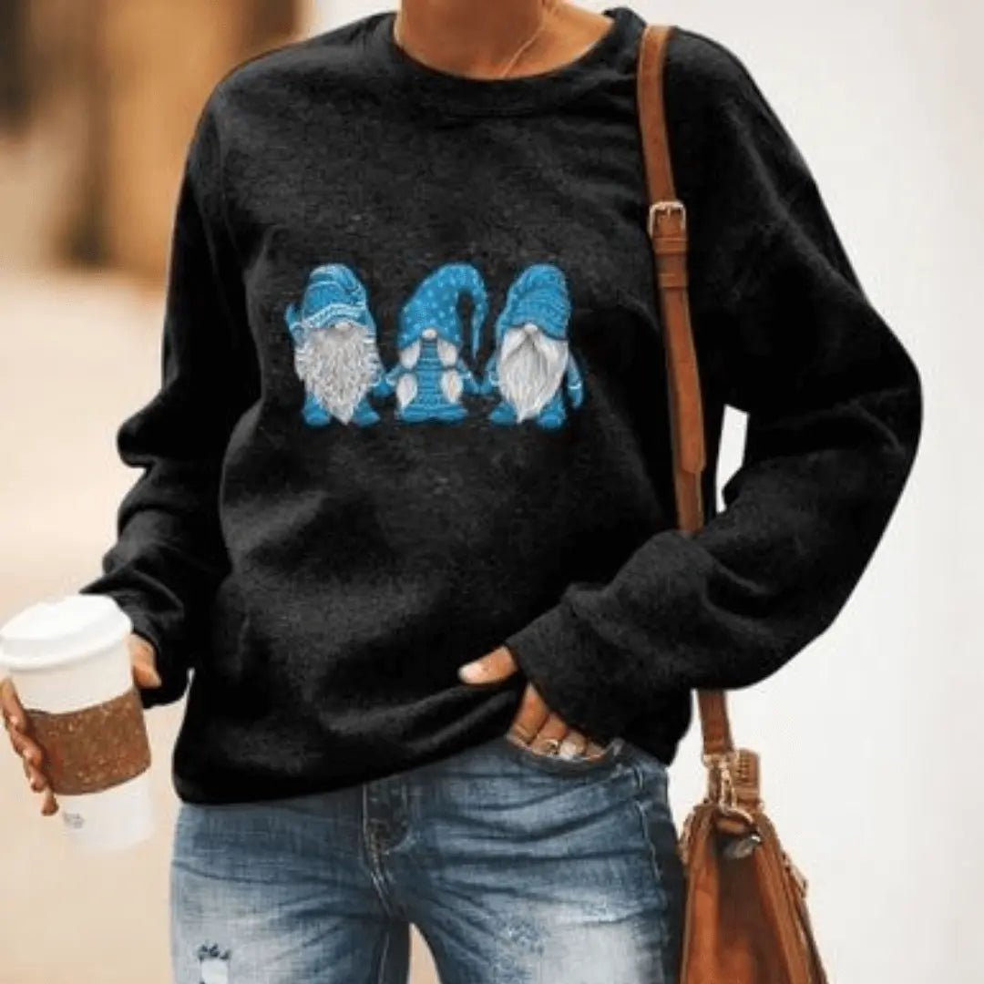 Festive Wear - Morfs Julenisse Grafisk Genser for Juleglede Motelys