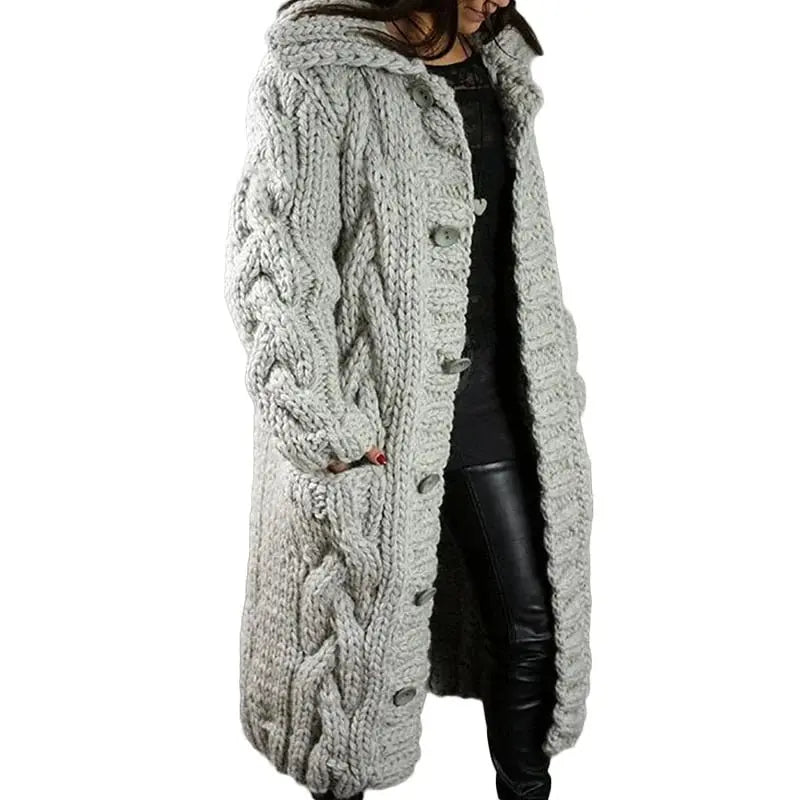 CozyStyle - Trendy Grovstrikket Cardigan for Uformell Komfort Motelys