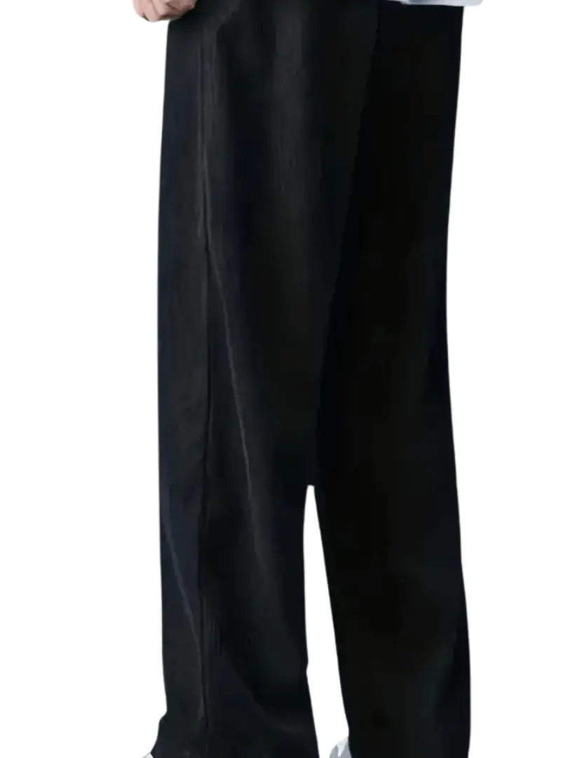 Herre Casual Corduroy Bukser i Løs Passform - Stilig Rettbensdesign med Drapering Motelys