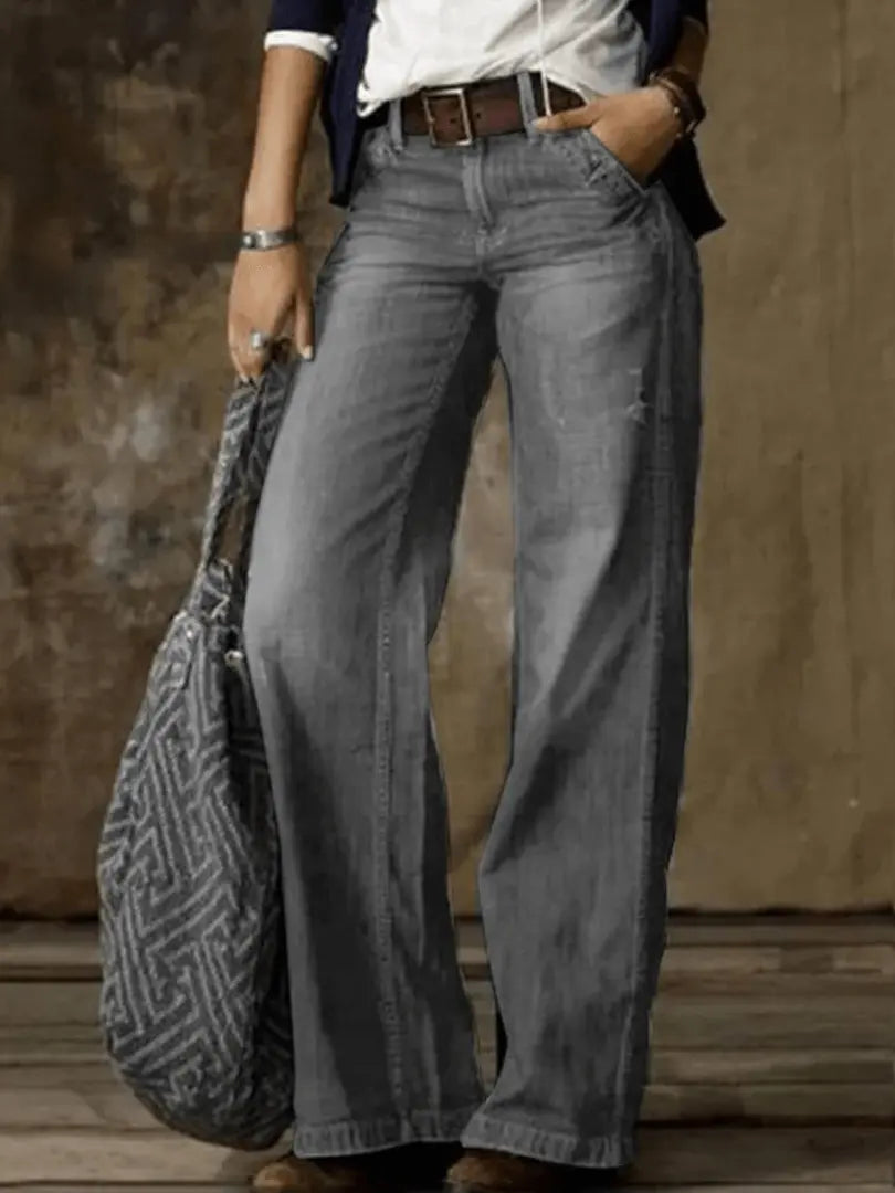 ChicWave - Moderne Jeans med Vidde i Denim for Trendy Look Motelys