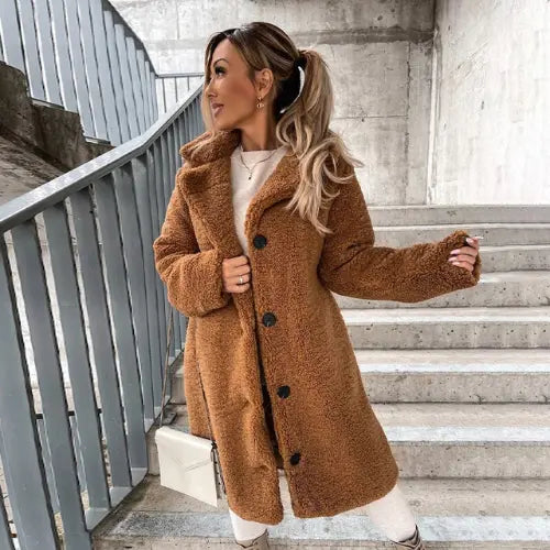 CozyChic - Teddyfrakk til Dame for Vinterens Stil Motelys