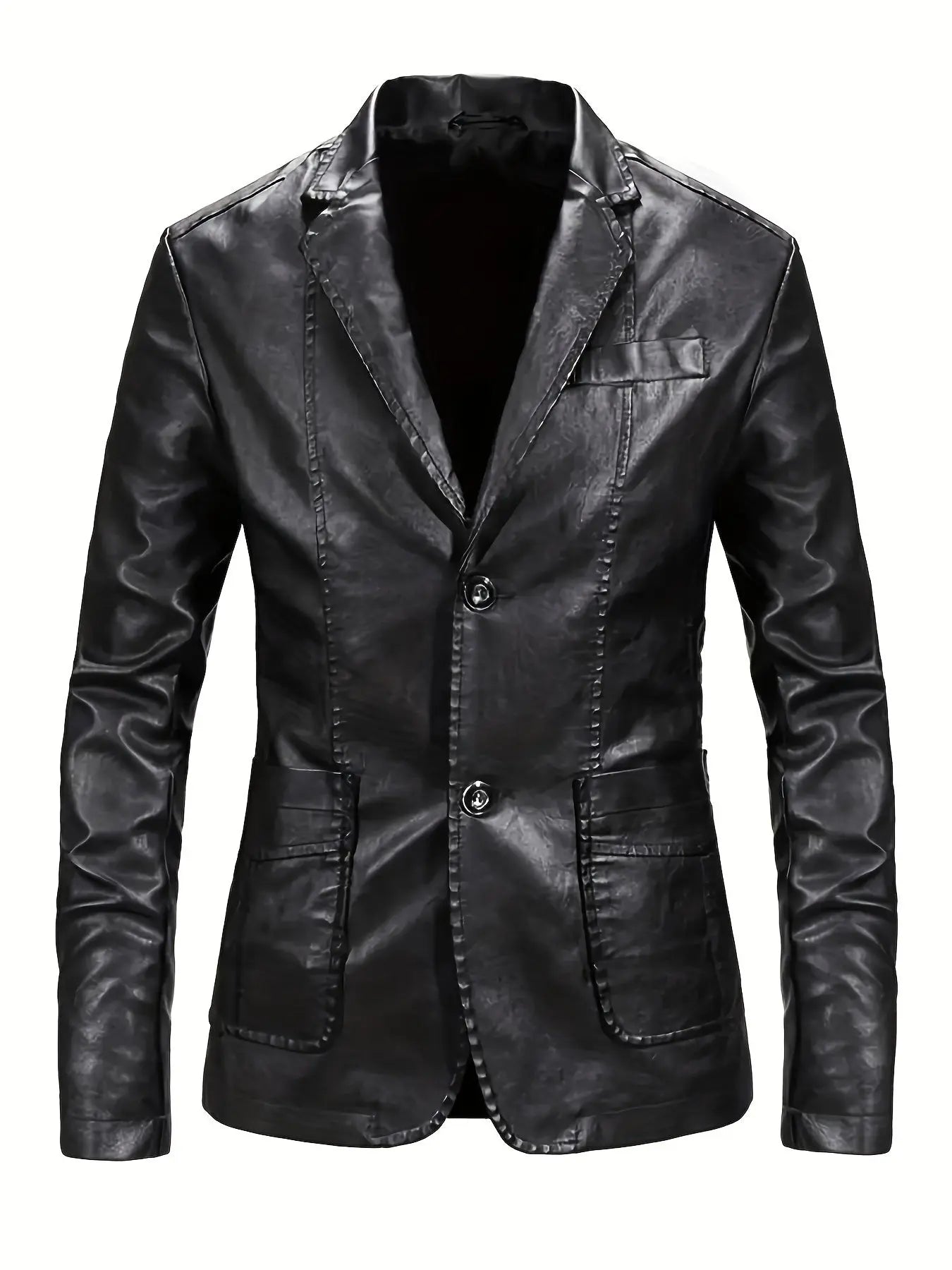 VintageVibe - Tøff Skinnblazer for Menn i Moderne Stil Motelys