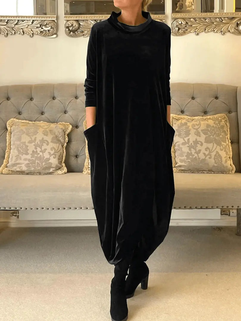 VelvetElegance - Chic Fløyelskjole for Festlige Anledninger Motelys